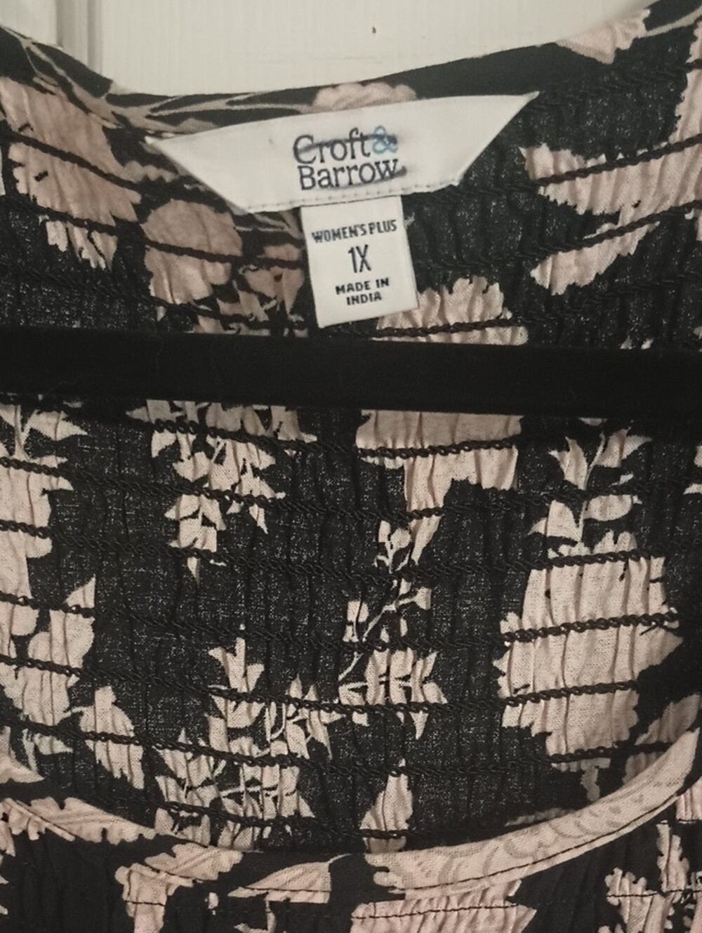 croft & barrow Black Maxi Dress with Light Pink Floral Pattern - Picture 2 of 7